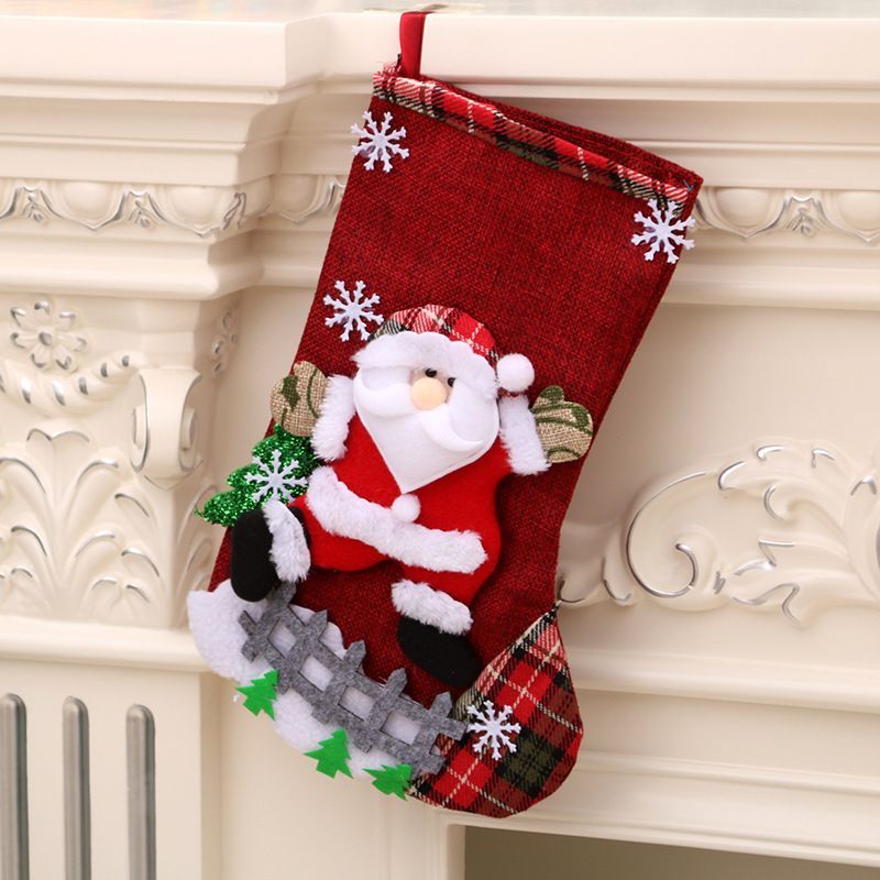 4pcs Christmas Stocking Candy Gifts Bags Hanging Socks Xmas Tree Decors Home Ornaments
