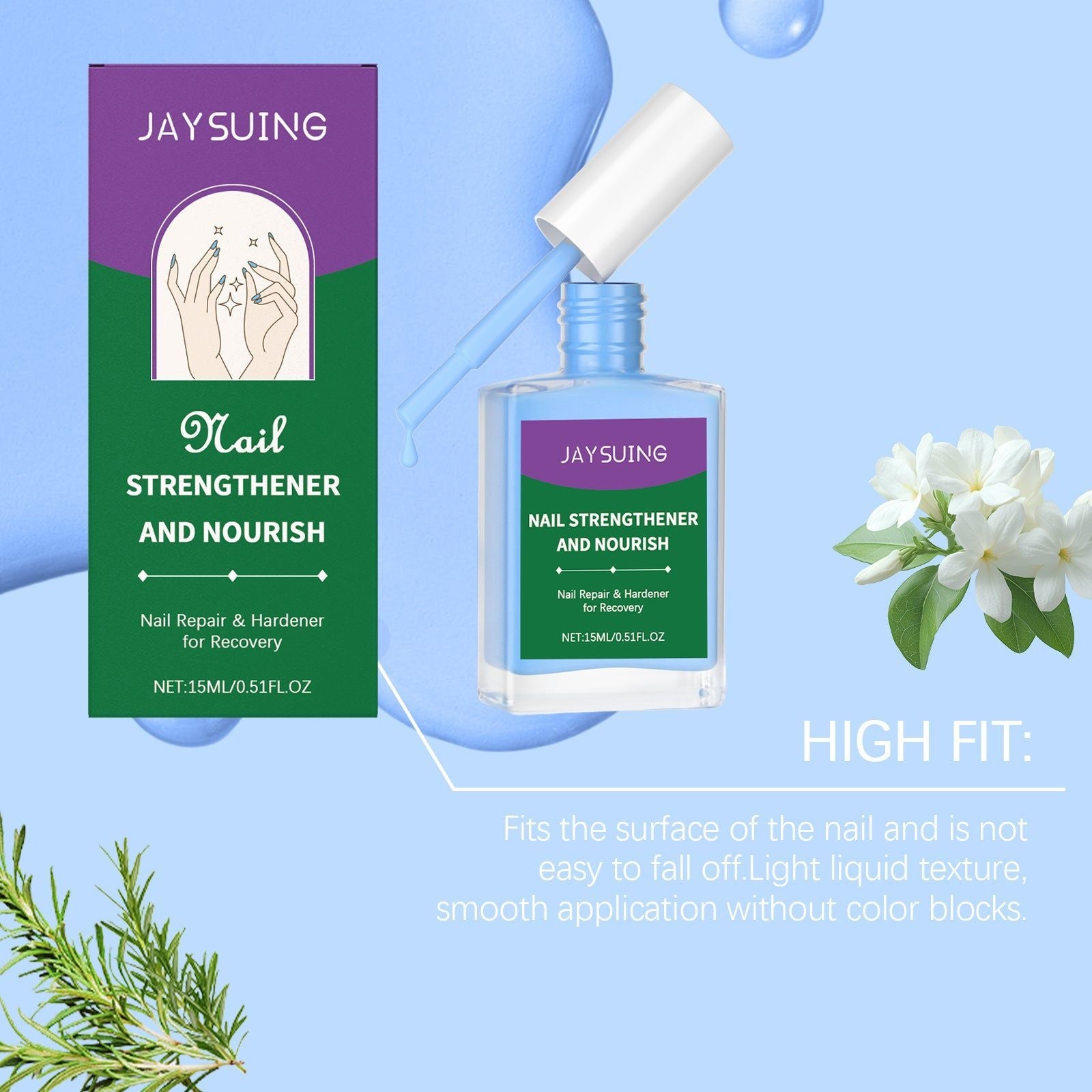 Blue Nourishing Nail Polish Lotion, Nail Art Series, Bright, Lustrous Nails, Fast & Easy ,15ml