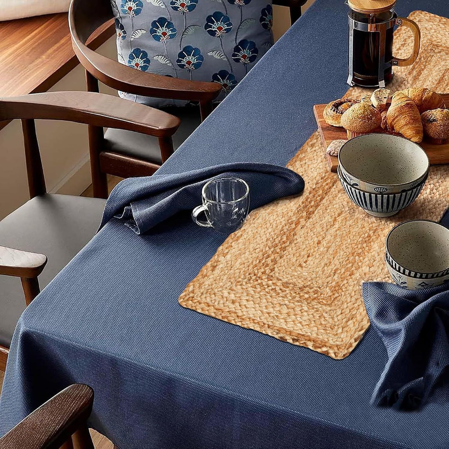 AIESY®- Jute Braided Organic Reversible Table Runner