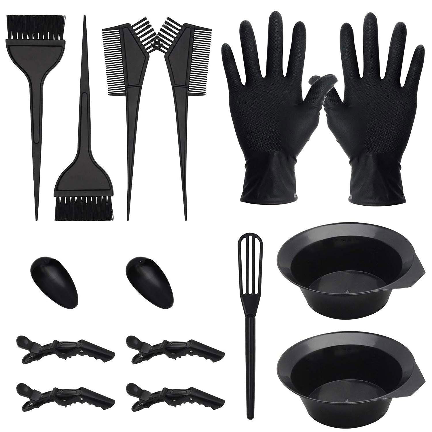 14Pcs Professional Hair Dye Kit with Bowl, Brush & Clips