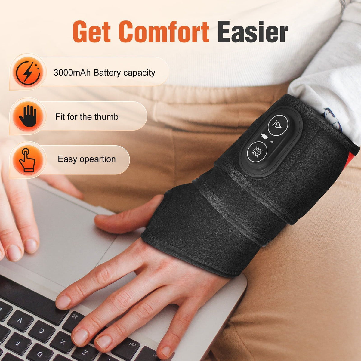 Infrared Heating Wrist Wrap Red Light Wrist Heating Pad Massage Heated Arm Straps
