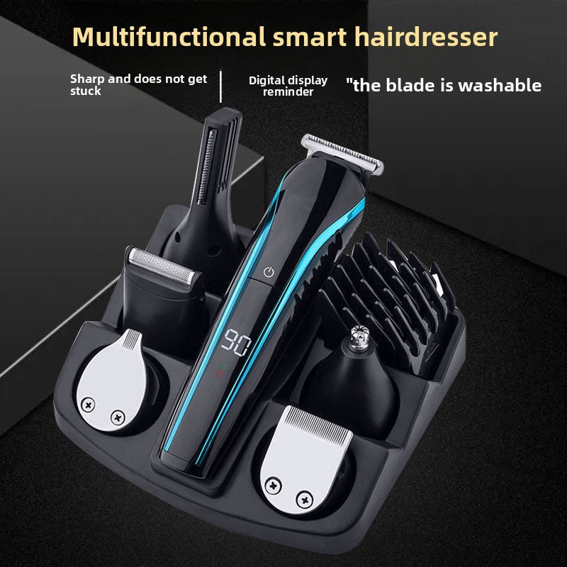 6 in 1 LCD Hair Clipper Grooming Kit