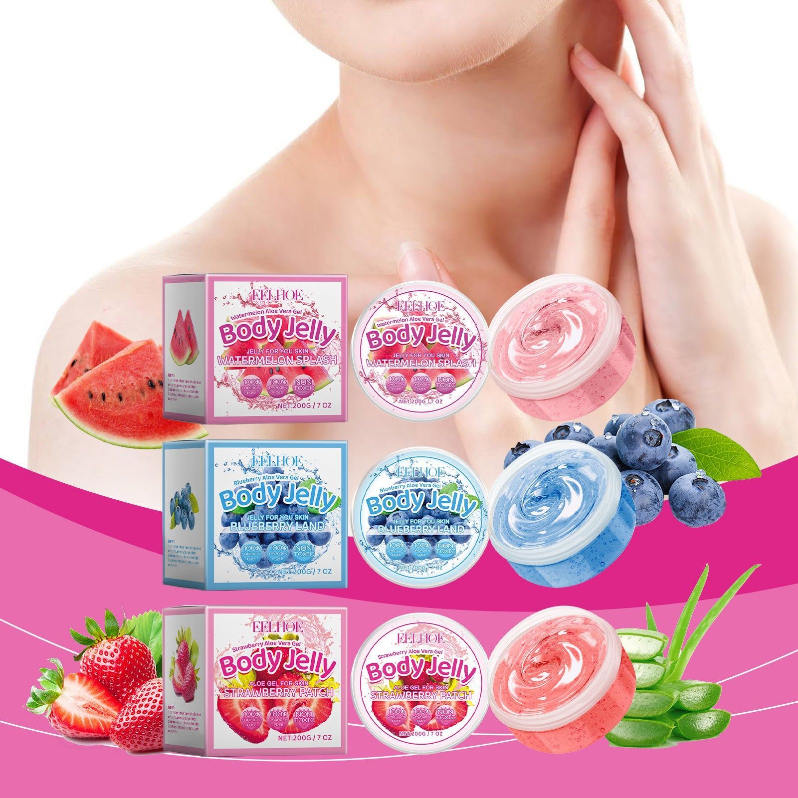 Body Care Gel, Moisturizing, Oil Control, Refreshing Aloe Vera, Skin Hydration ,200g