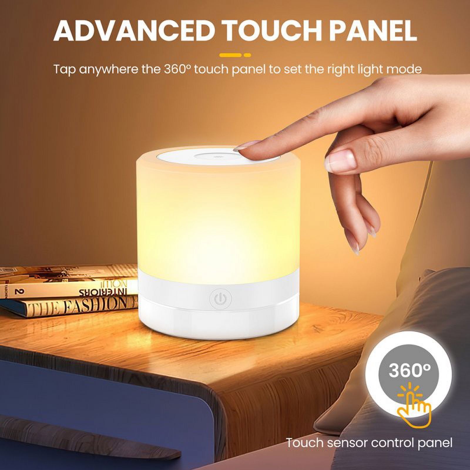 Night Light USB Rechargeable RGB Touch Lamp with 3 Level Dimming 7 Color Modes