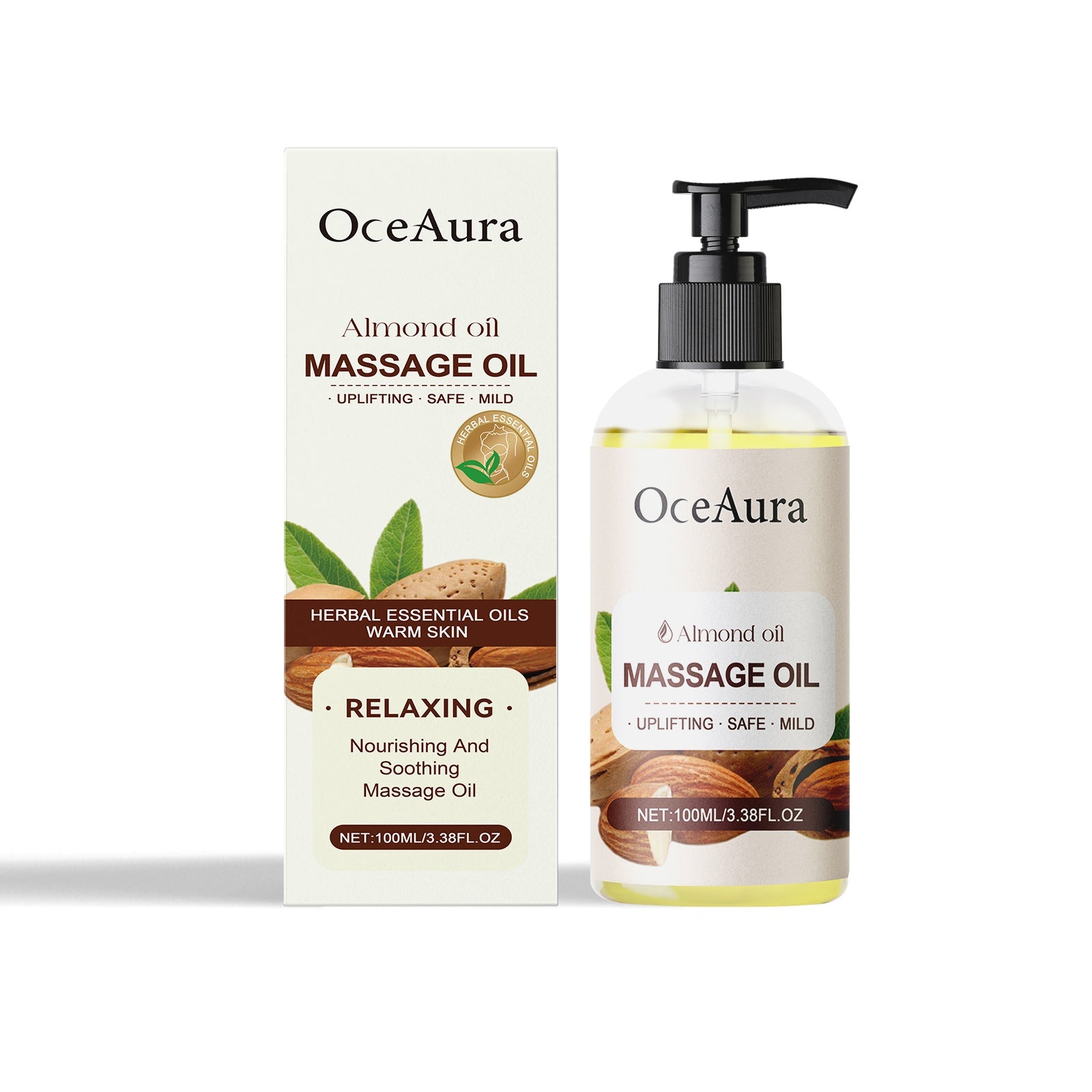 Almond Body Oil, Hydrating Moisturizer, Soft Skin, Nourishing, Long-lasting ,100ml