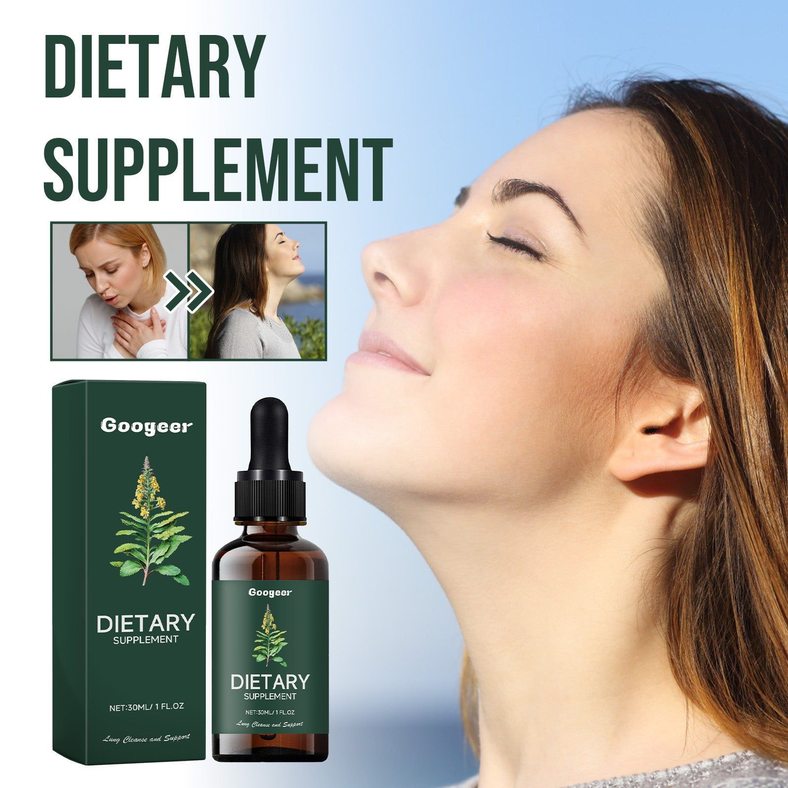 Boost Lung Health with Woolen Flower Body Care Supplement, Improve Breathing Naturally ,30ml