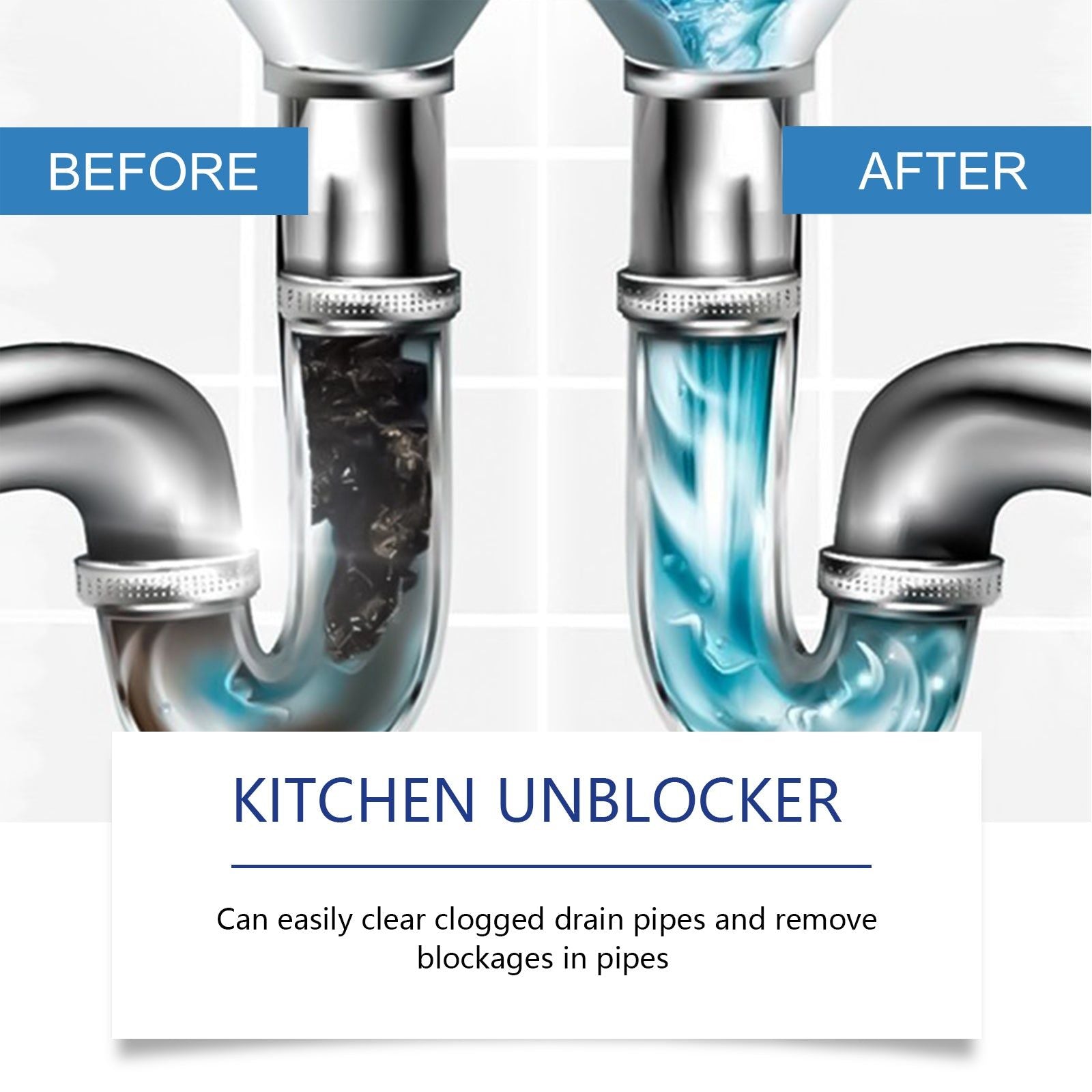 Pipe Cleaner, Fast Drain Blockage Removal, Eco-Friendly Kitchen Solution ,300ml