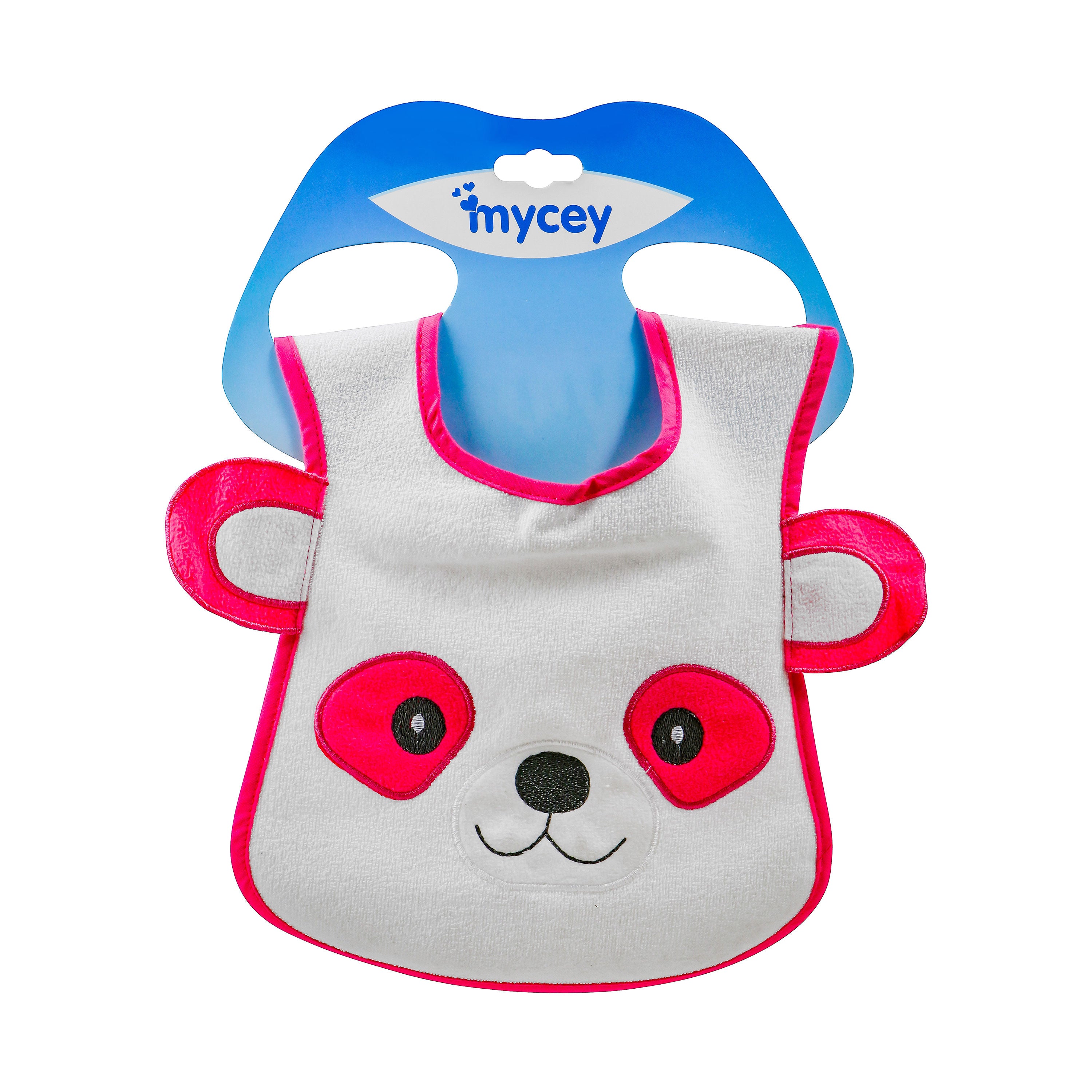 Mycey Animal Print Bibs, Pink Bear