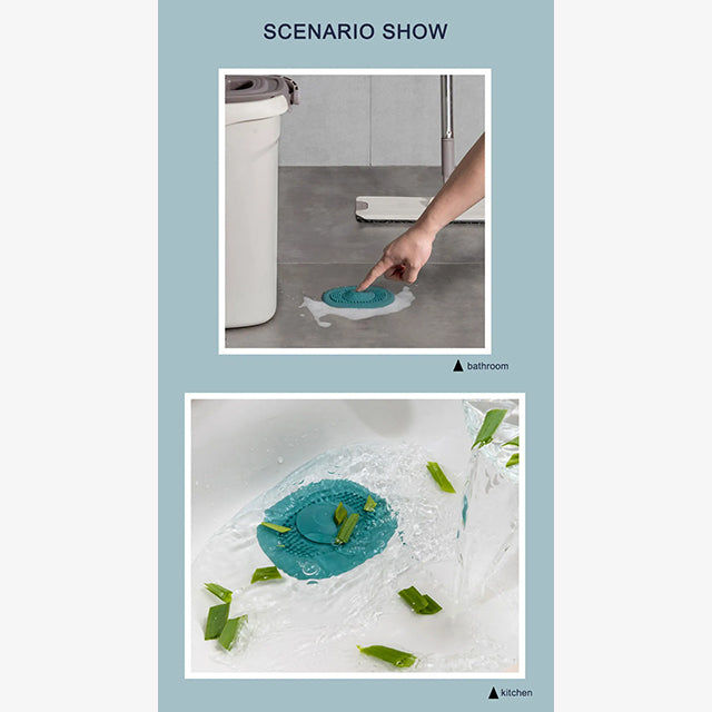 Bathroom Silicone Sink Drain Protector for Floor - Anti-Clog, Waterproof, Easy to Install