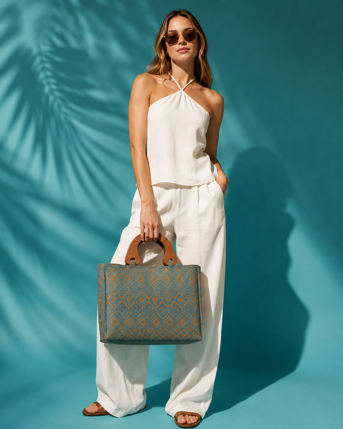 By Rita Raphael Handmade Beach Bag — Turquoise/Orange, Orange/Fushia & Beige
