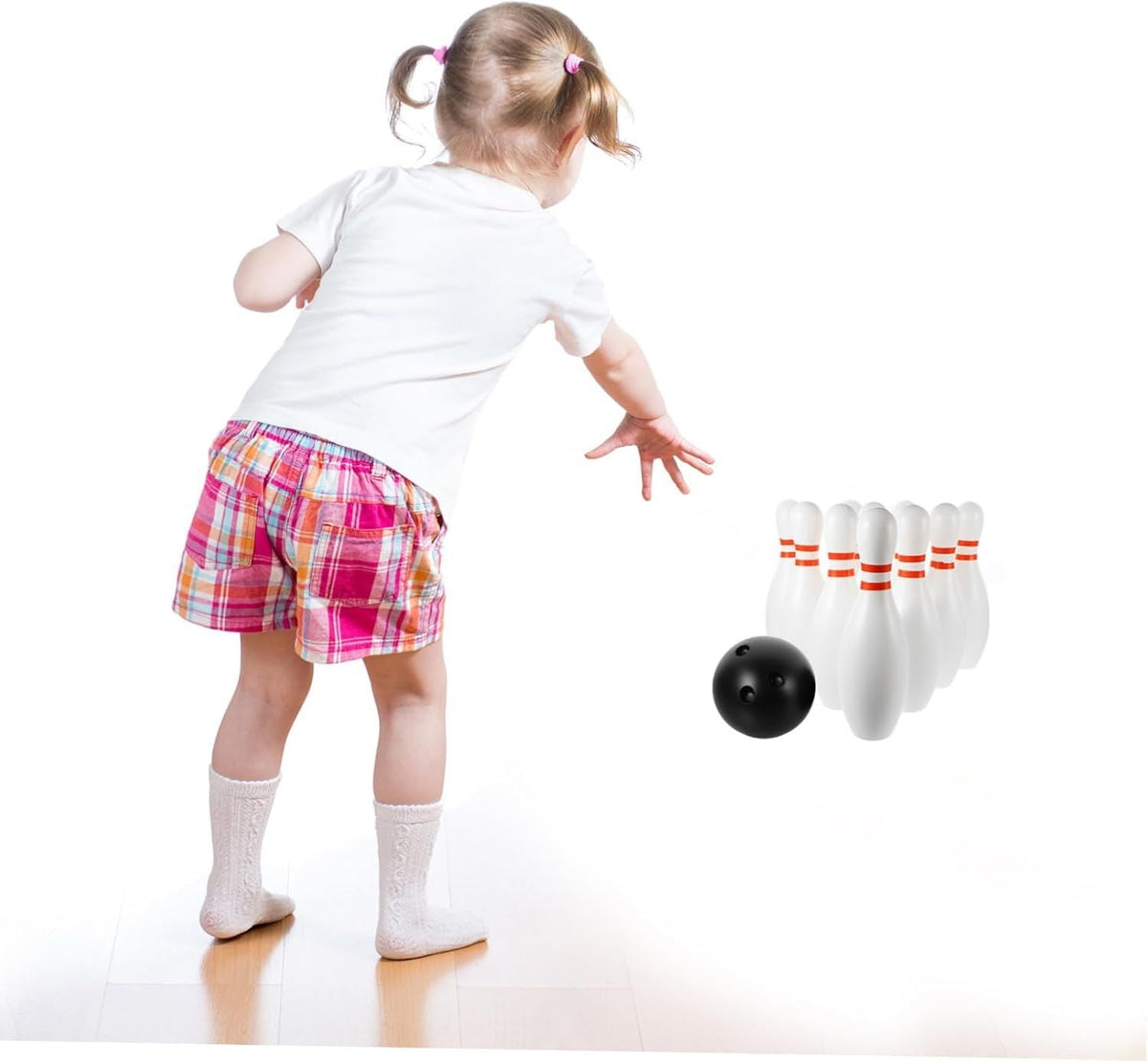 Kids Bowling Set Plastic Bowling Toy 2pcs Bowling Balls 10 Pcs Bowling Bottles Set
