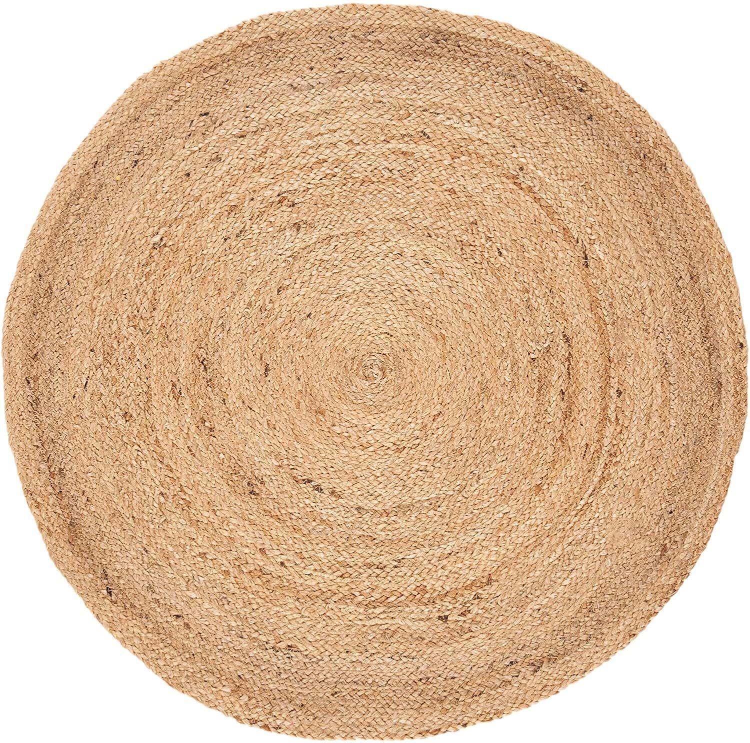 AIESY®  Handwoven Jute Reversible Round Rug for Farmhouse