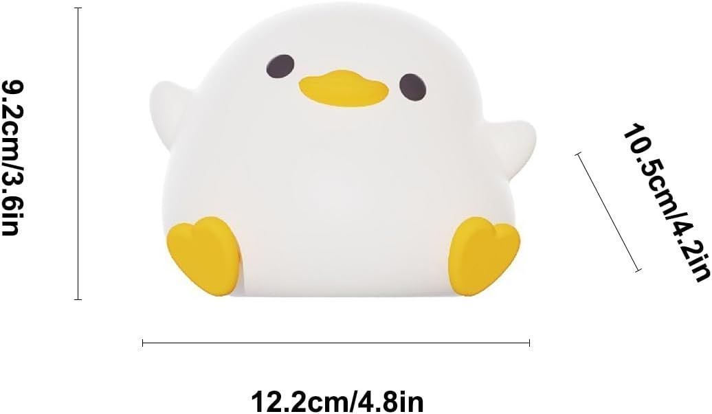 Cartoon Duck Night Light Silicone Dimmable Rechargeable Bedside Lamp Home Decor