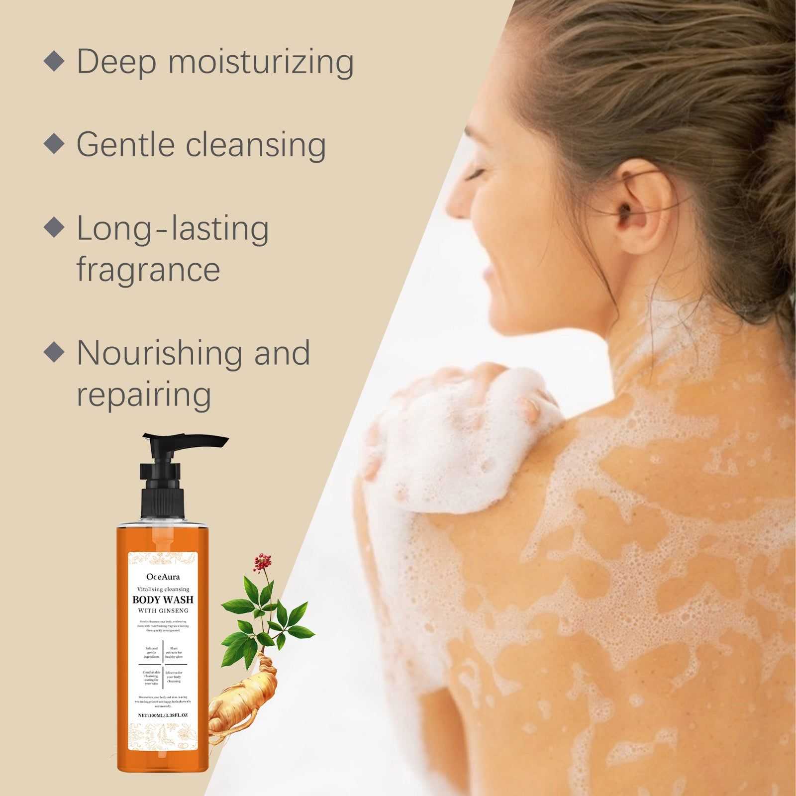Body Cleansing Shower Gel, Hydrating Moisturizing, Refreshing Skin Glow ,100ml