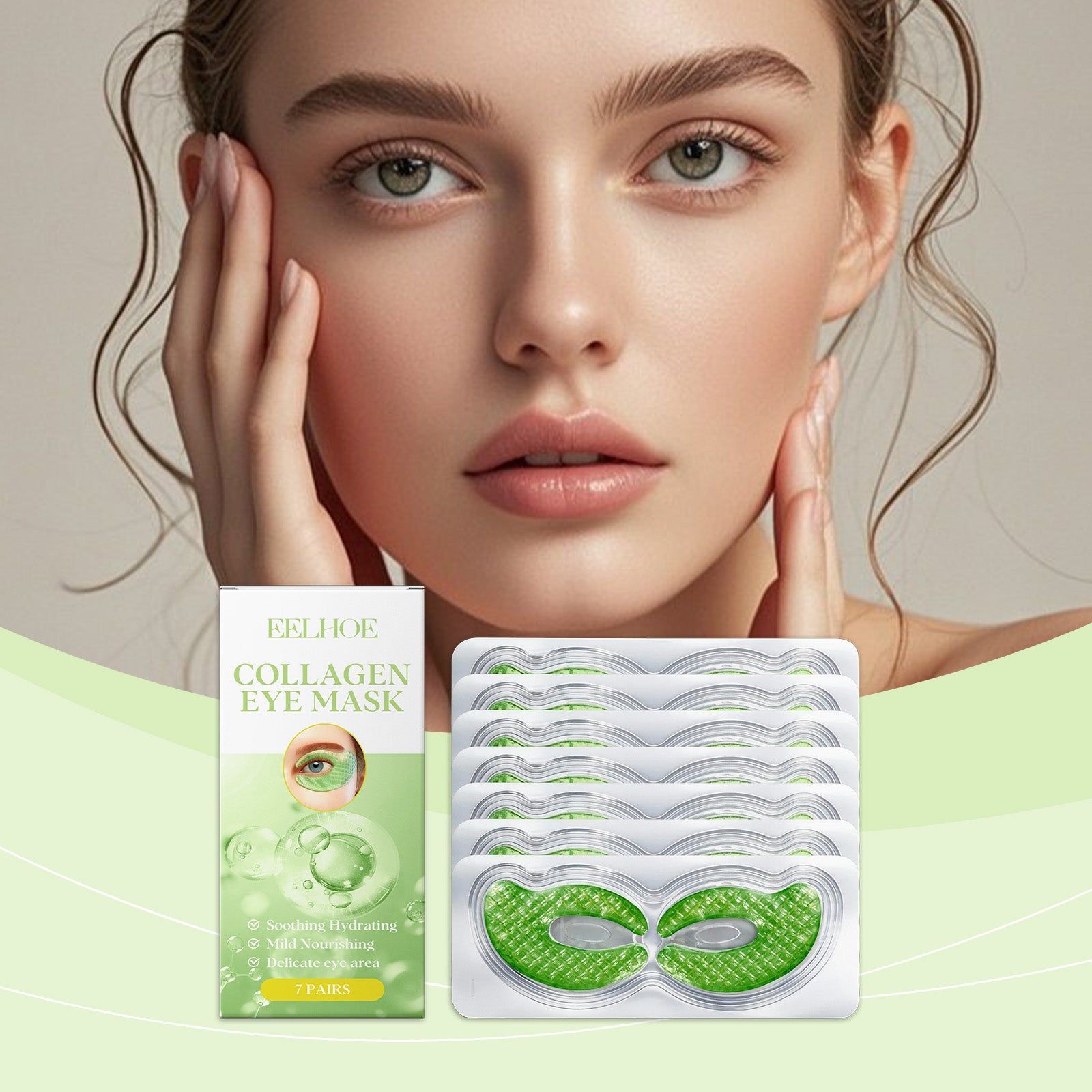 Collagen Eye Mask, Deep Hydration, Anti-Aging, Eye Care, Brightening ,7 pairs