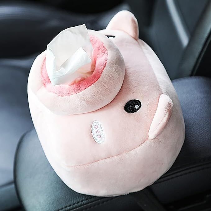 Car Tissue Holder Plush Animal Napkin Dispenser Organizer Auto Interior Accessories