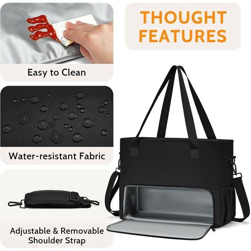 Laptop Tote Bag with Insulated Lunch Compartment