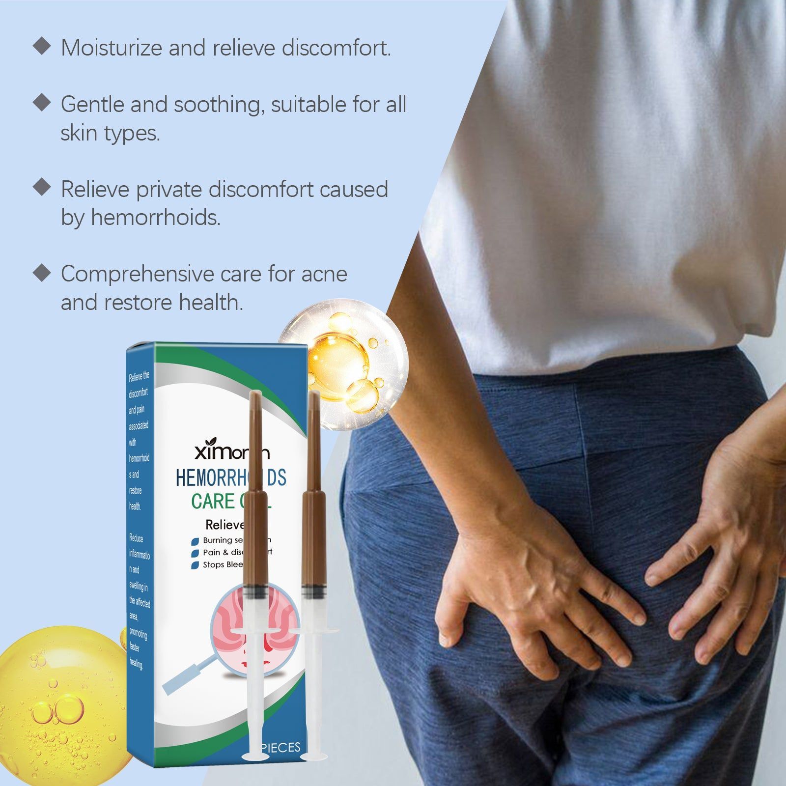 Anal Care Gel, Fast Relief for Hemorrhoids, Gentle Body Care, Skin Comfort ,2 pieces