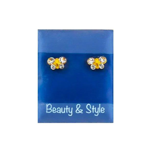 Caflon Young Sense Gold Plated Butterfly Crystal Earring, 1Pc