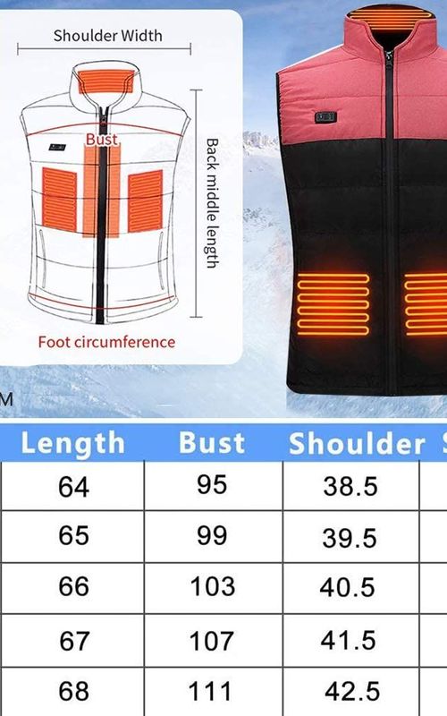 Electric Heated Vest Thermal Gilet Winter Waistcoat Warm Jacket For Outdoor Activities