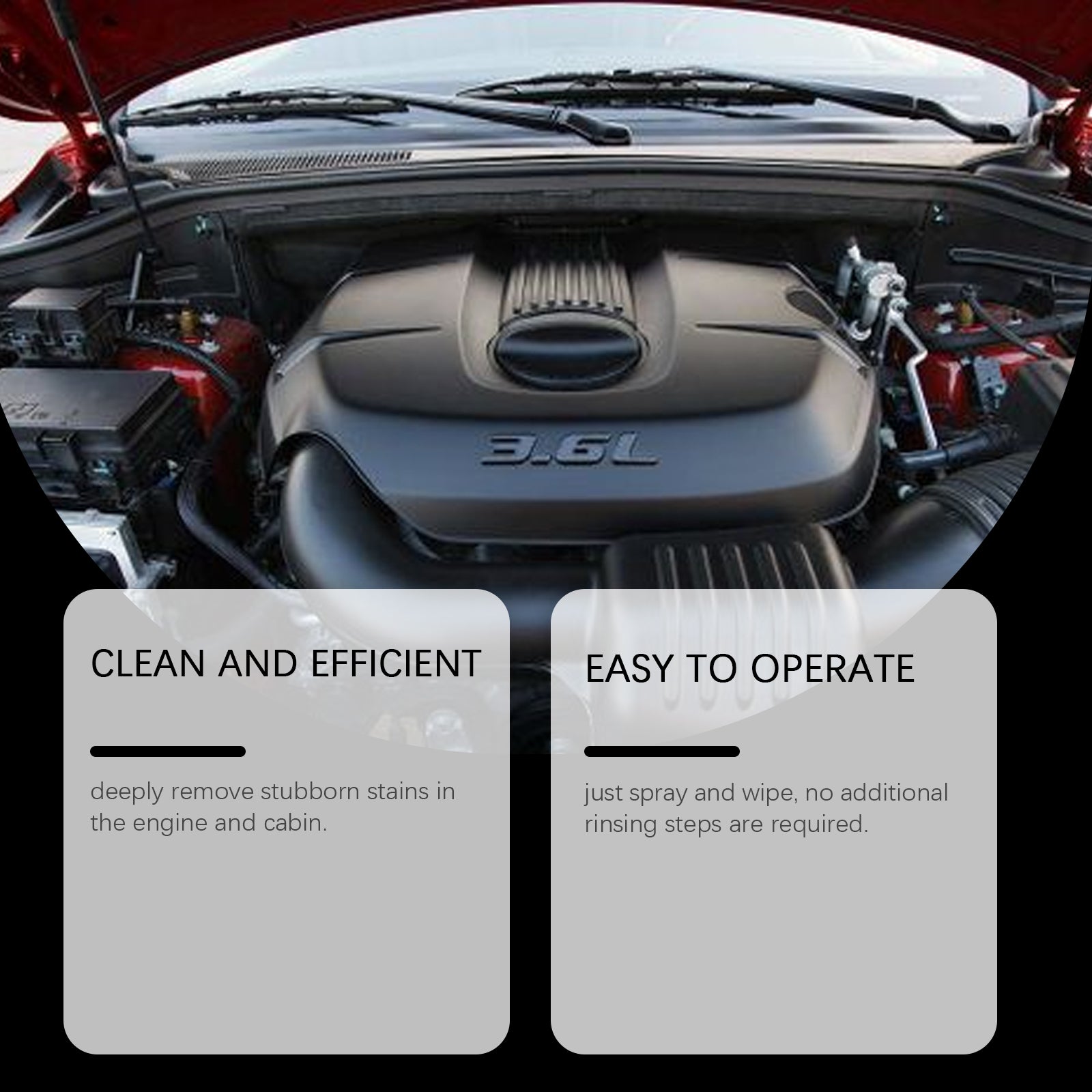 Car Engine Cleaner, Non-Disassembly, Deep Stain Removal, Car Cleaning Made Easy ,100ml