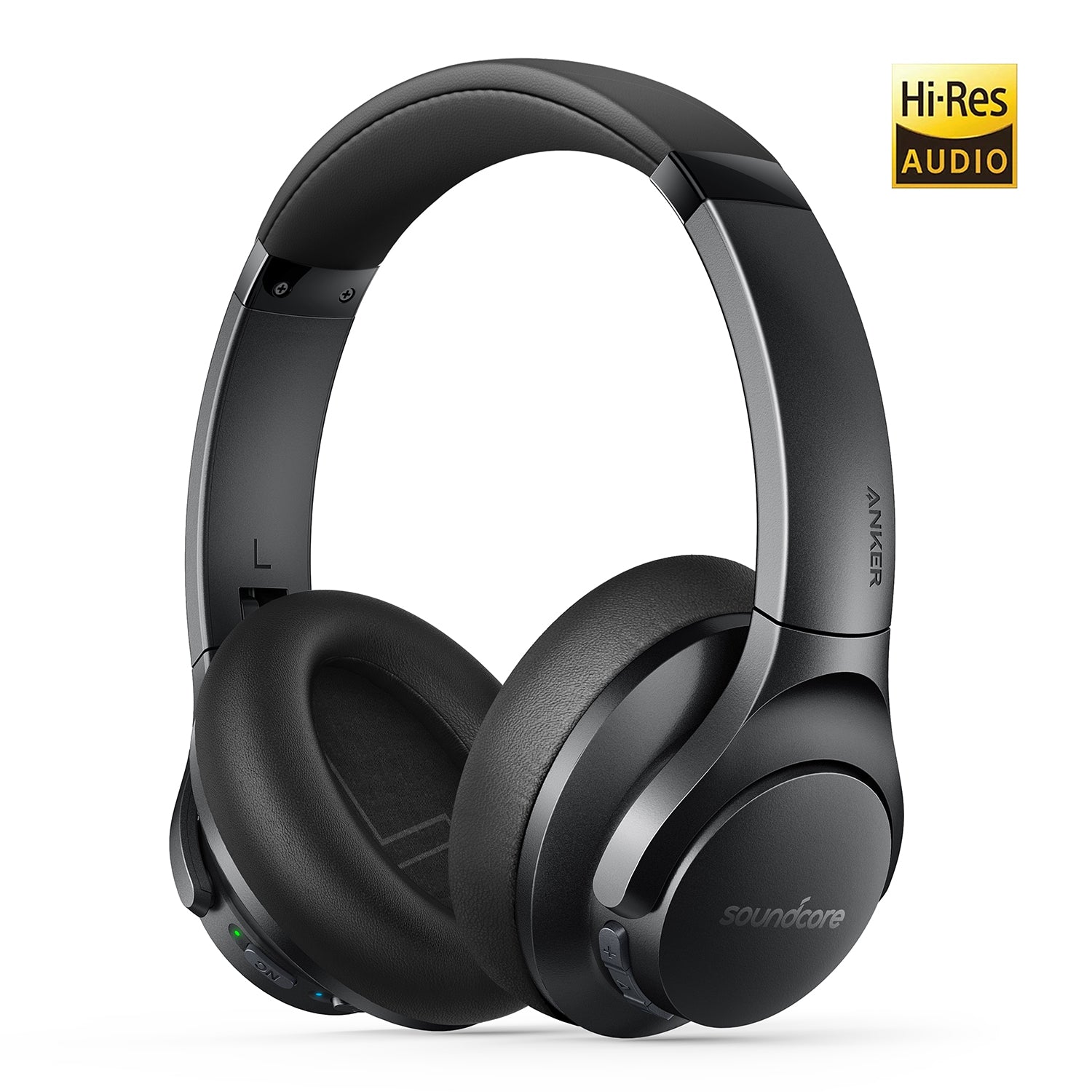 Anker Soundcore Life Q20+ Active Noise Cancelling Headphones, Hi-Res Audio Wireless Over-Ear Headphones, Black