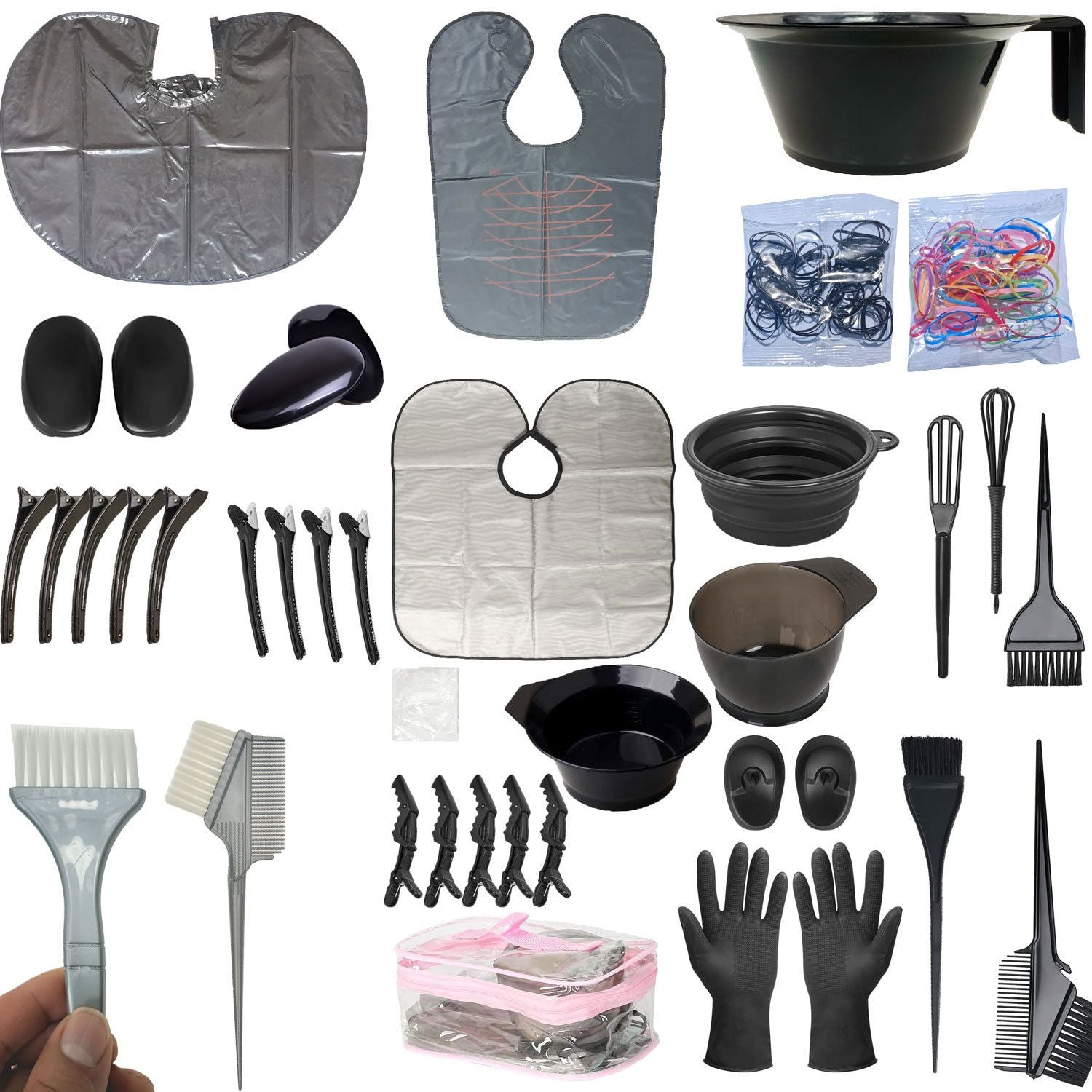 40Pcs Professional Hair Dye Kit with Bowl, Clips & Cape