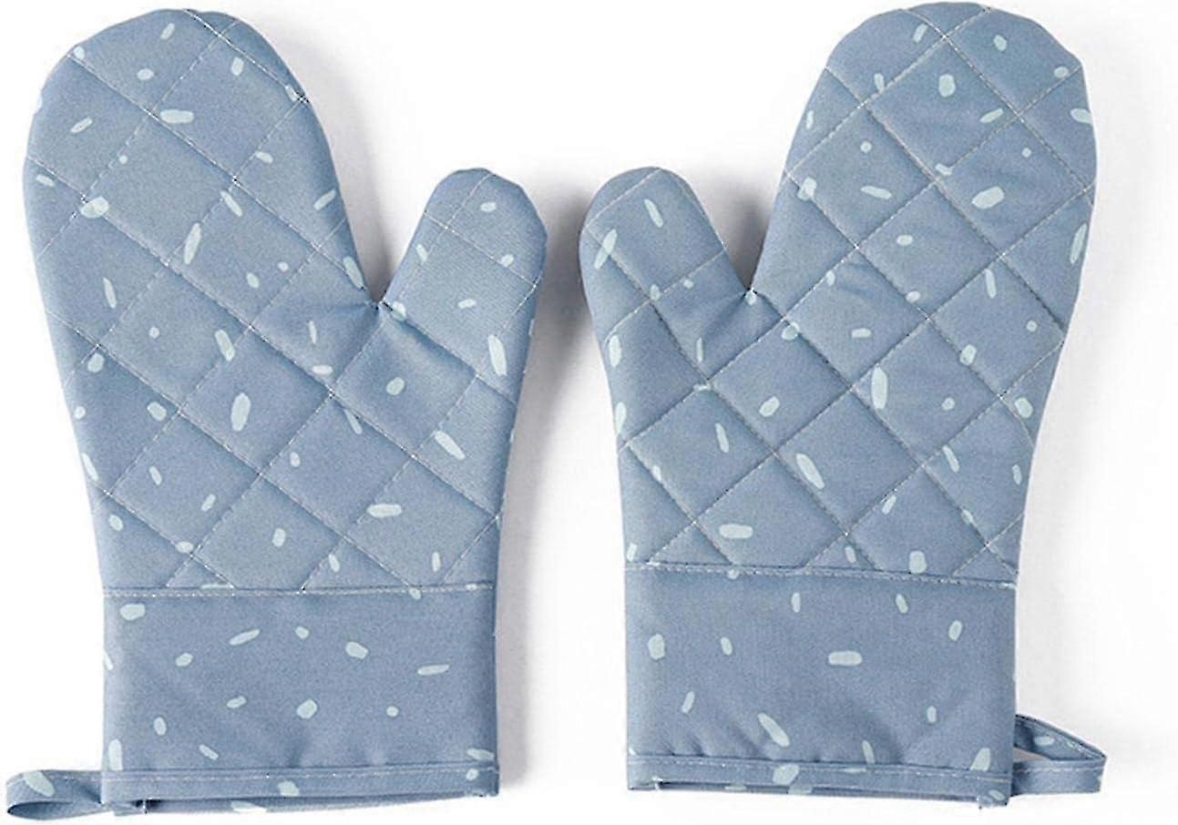 1 Pair Oven Gloves,heat Resistant Baking Soft With Canvas Silicone Grip Oven Glove zxin