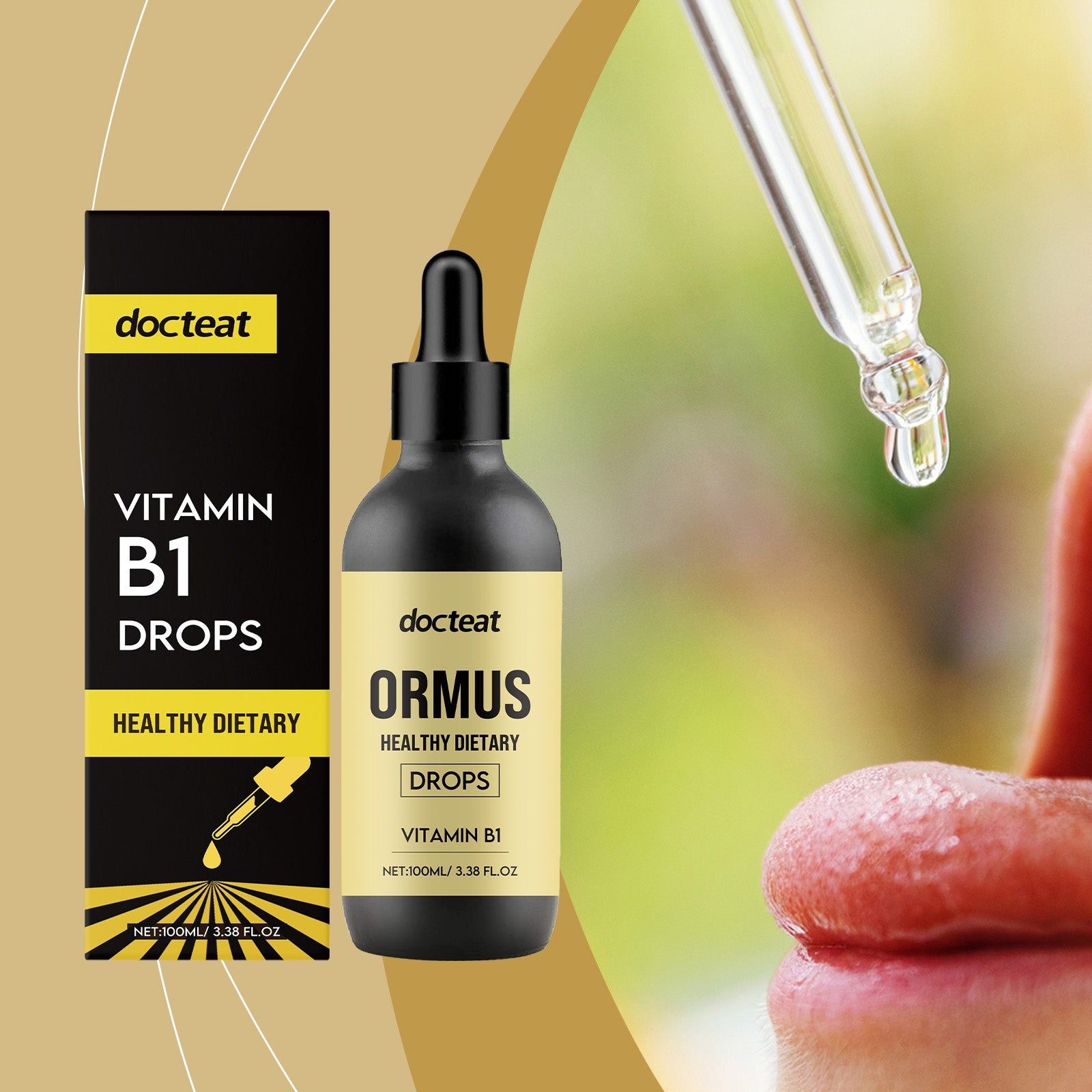 Revitalize Your Body with Dietary Supplement Drops, Natural Body Care, Fast Absorption ,100ml