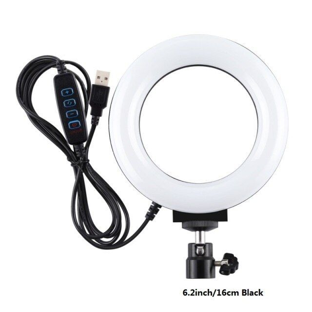 Tripod with 3 adjustable LED light modes for photography, light ring for selfie
