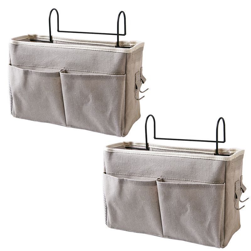 2pcs Bed Hanging Organizer Fabric Storage Baskets Bedside Caddy Crib Organizer