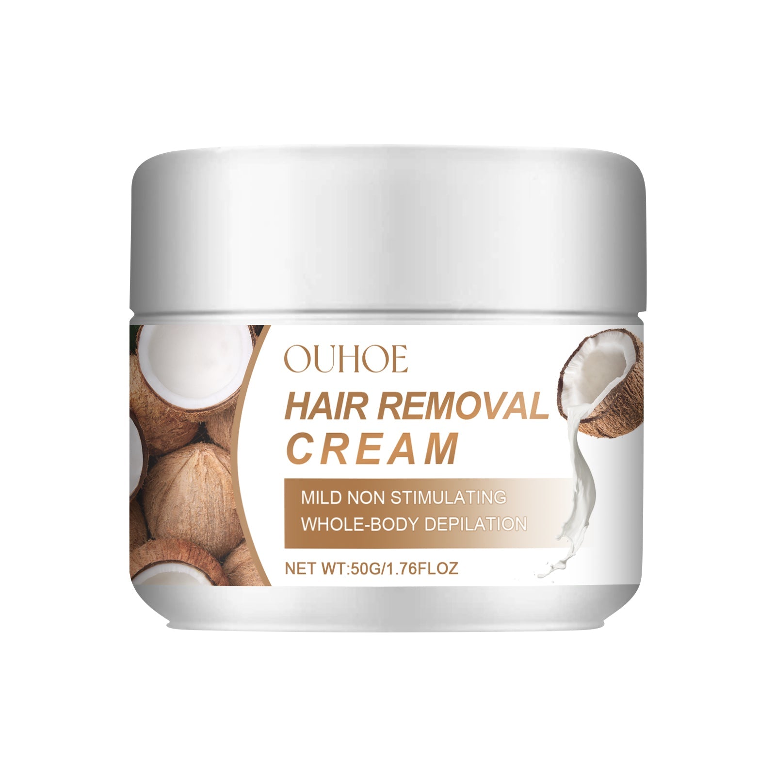 Coconut Hair Removal Cream for Smooth, Clean, and Refreshing Body Skin ,50g