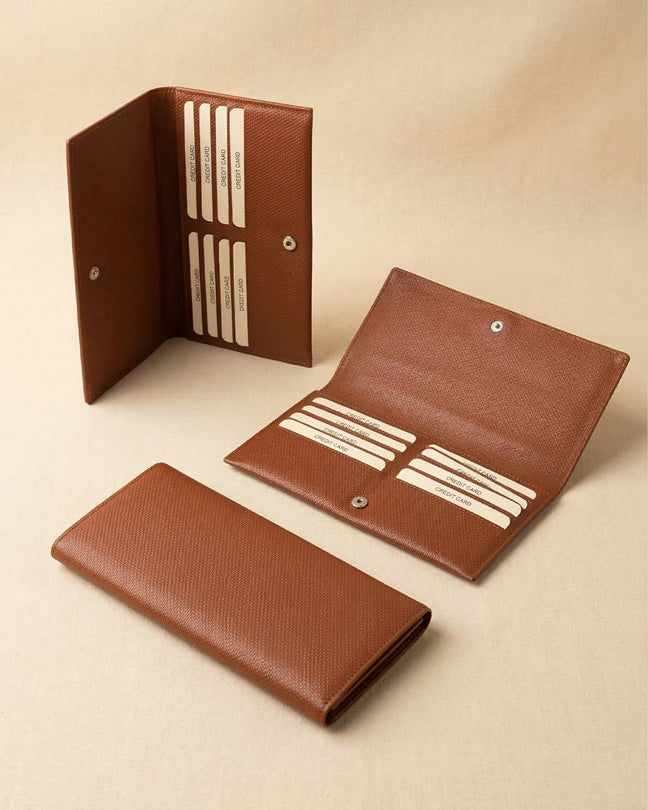 CLAREA Brown Leather Wallet 19.5x10.5 cm
