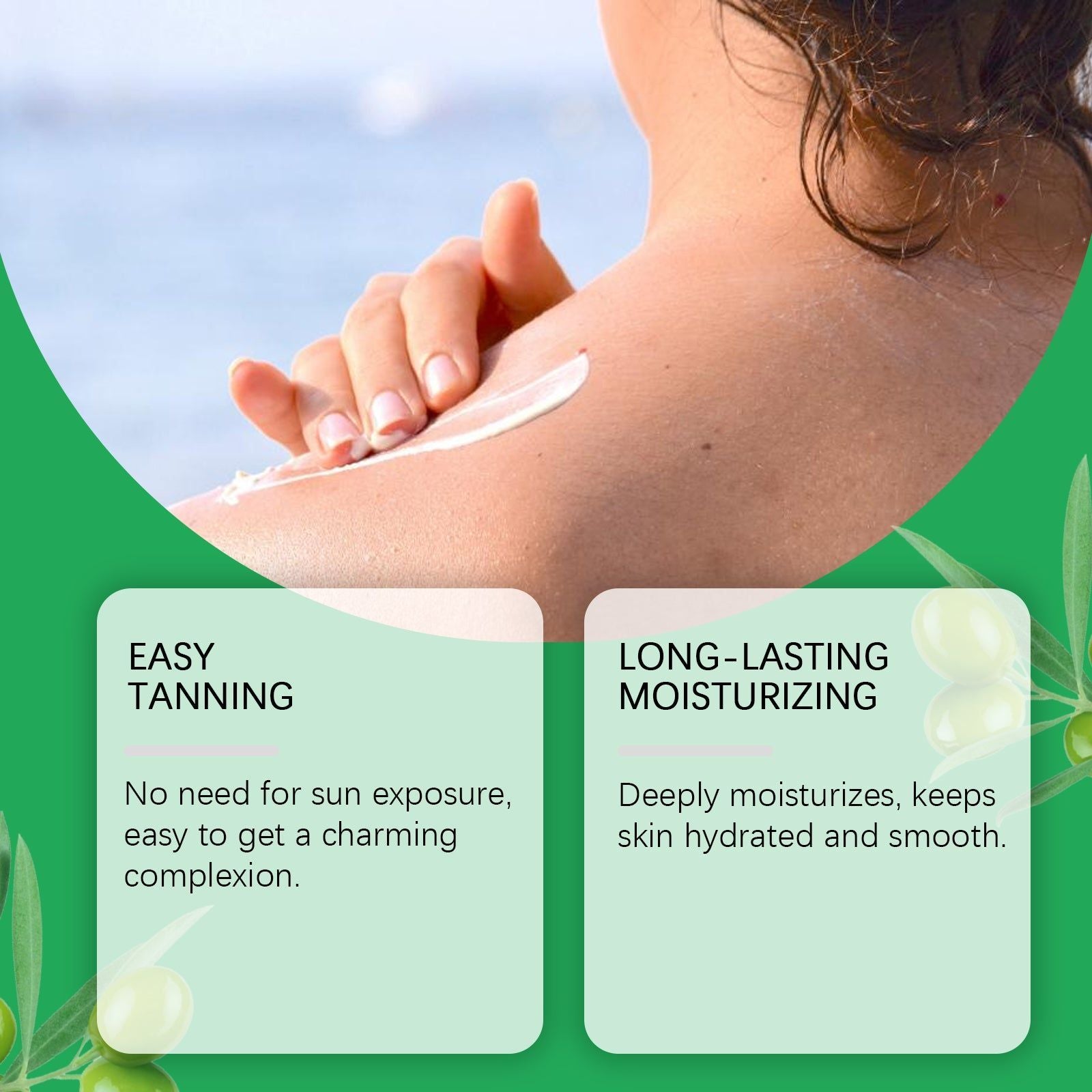 Coconut Blackening Gel, Promotes Natural Tanning, Hydrates Skin, Sunless Glow ,100g