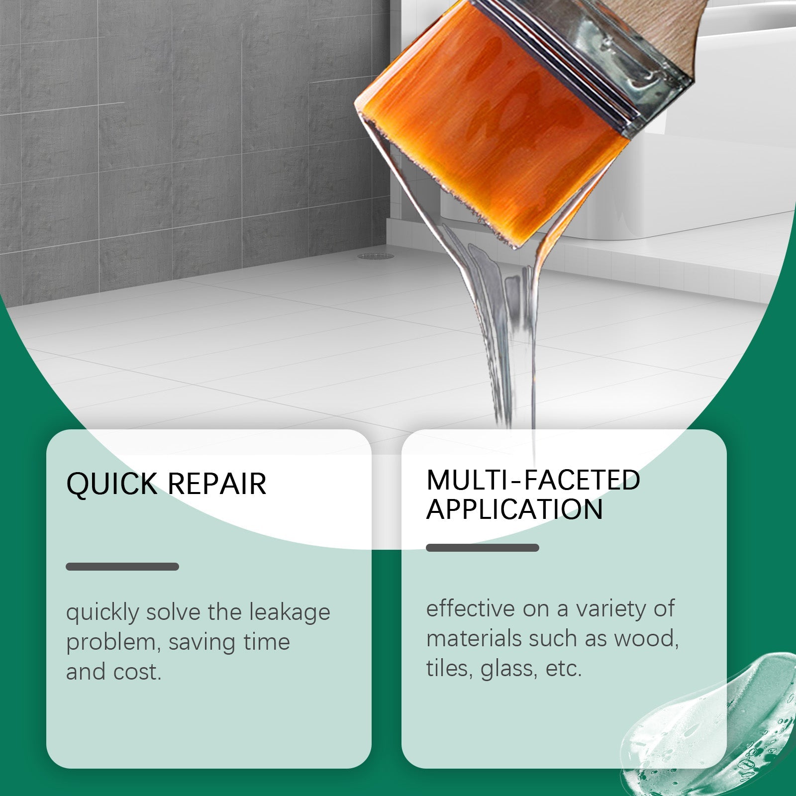 Invisible Waterproof Binding Agent for Leak Repair, Multi-Purpose Sealant for Walls, Bathrooms, Floors ,1set