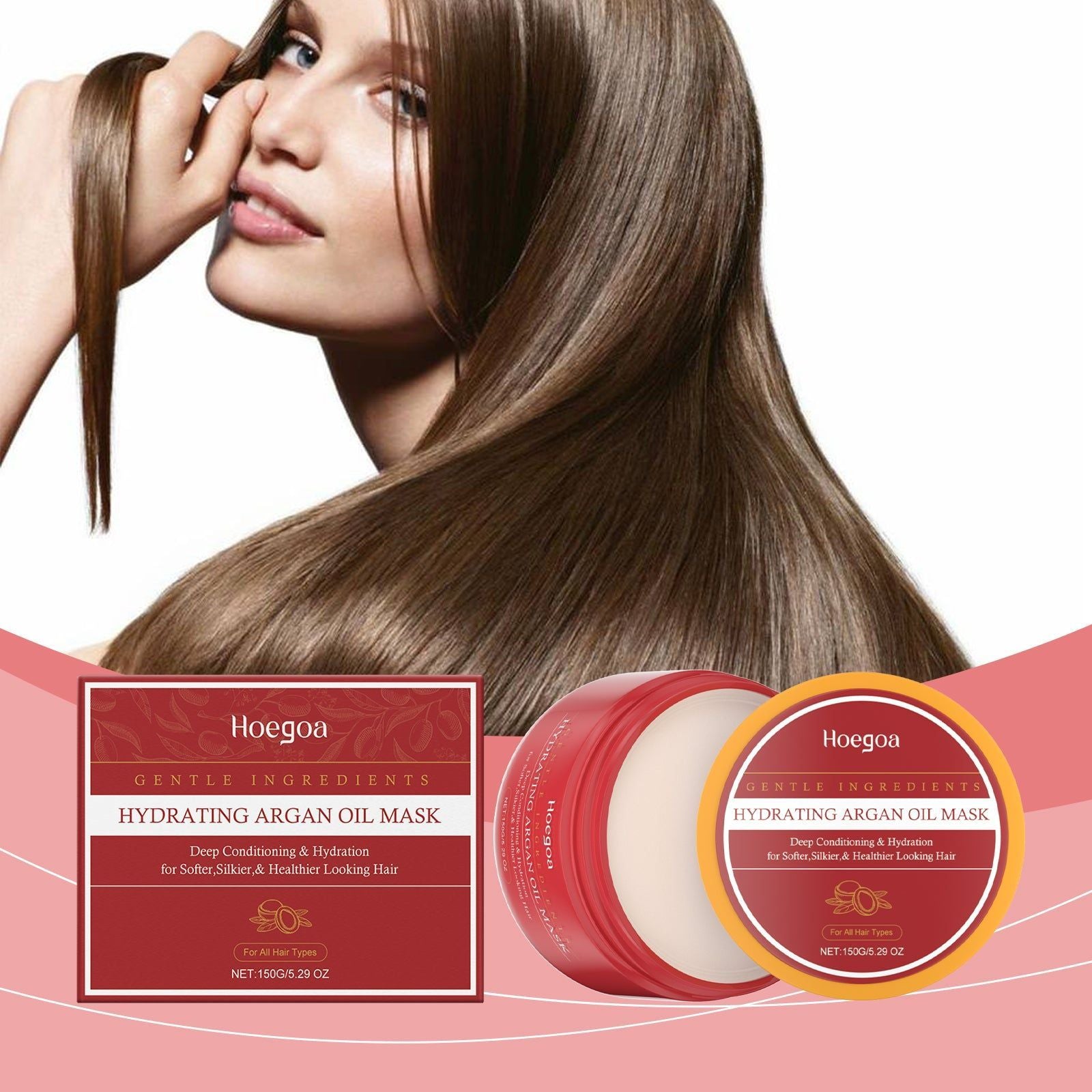 Argan Oil Hair Mask for Deep Hydration, Frizz Control, Shine Boost ,150g