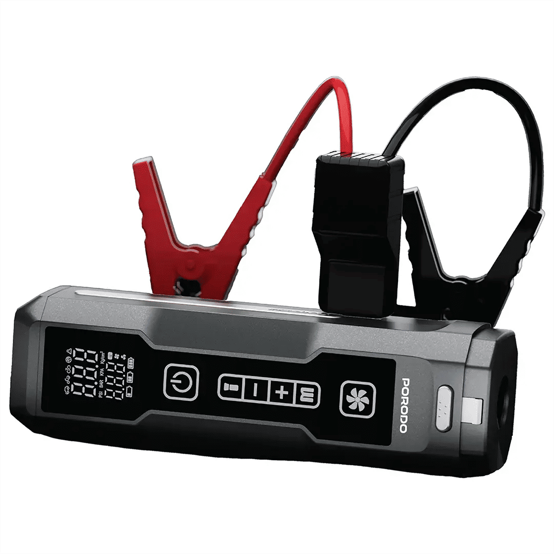 Porodo Ignatov Jump Starter, Air Pump & Handheld Vacuum 41500mAh, Black