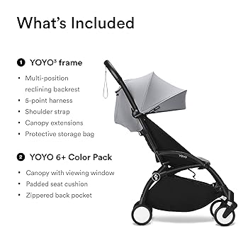 Stokke YOYO3 Black Frame & 6+ Black Bundle
