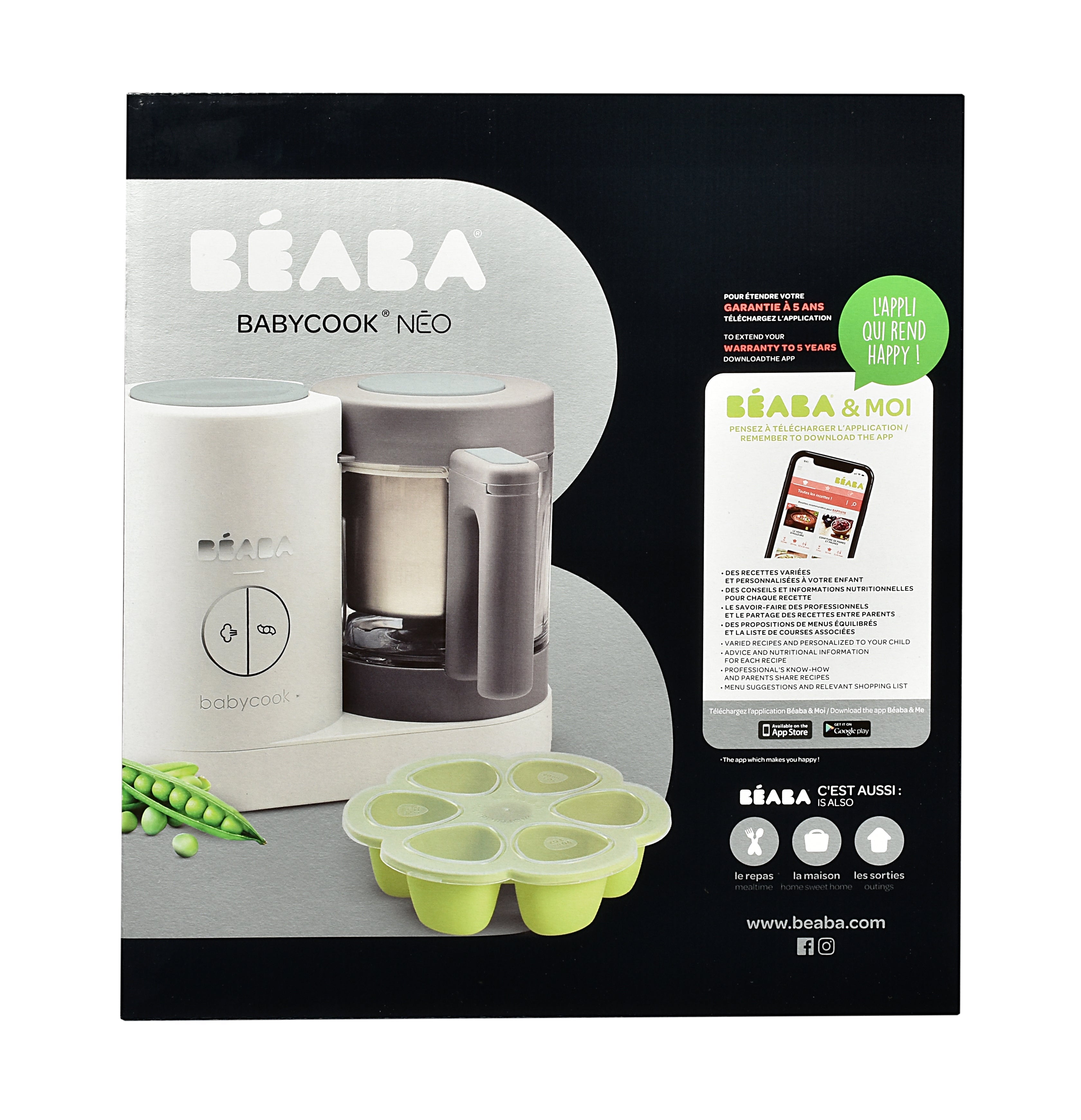 Béaba Babycook Neo 6-in-1 Baby Food Maker – Grey/White