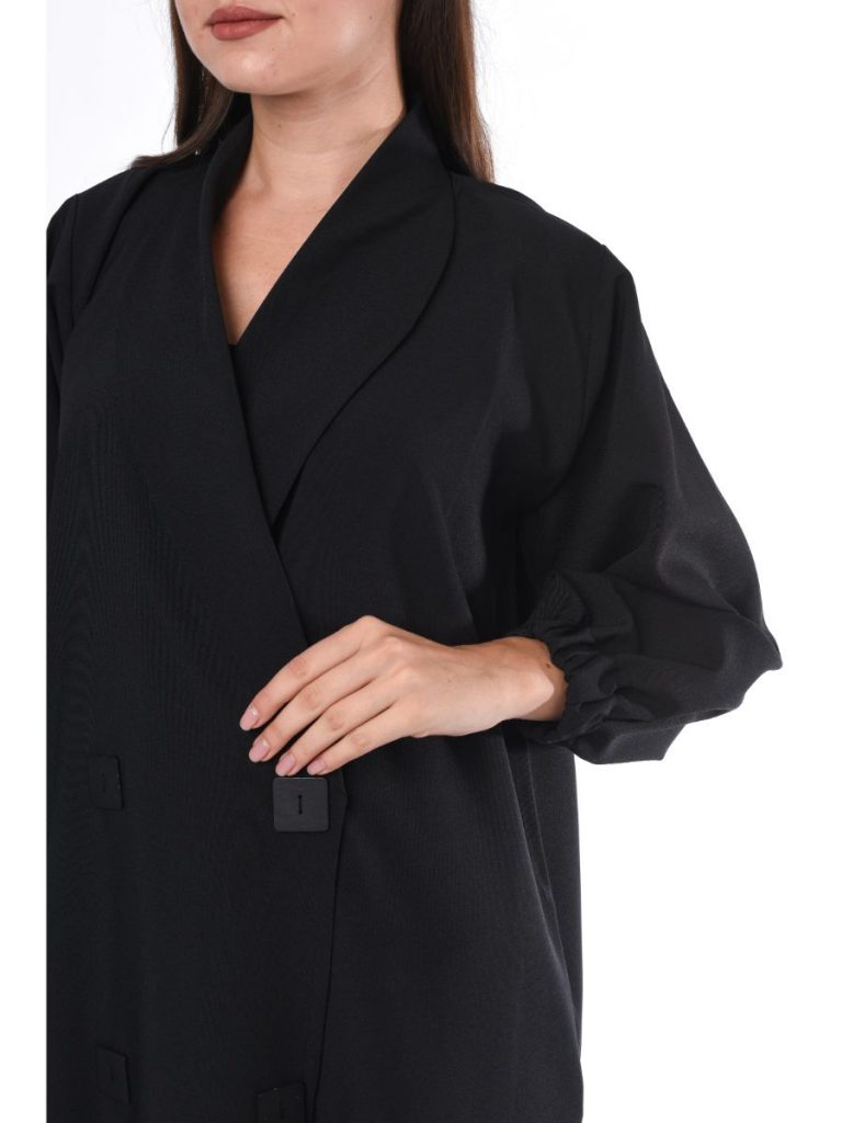 MOiSTREET Black Coat Style Abaya