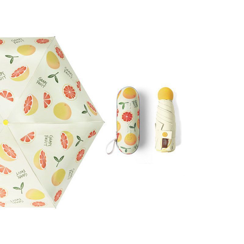 Fruit Mini Umbrella Portable UV Protection Umbrella Windproof Capsule Umbrella
