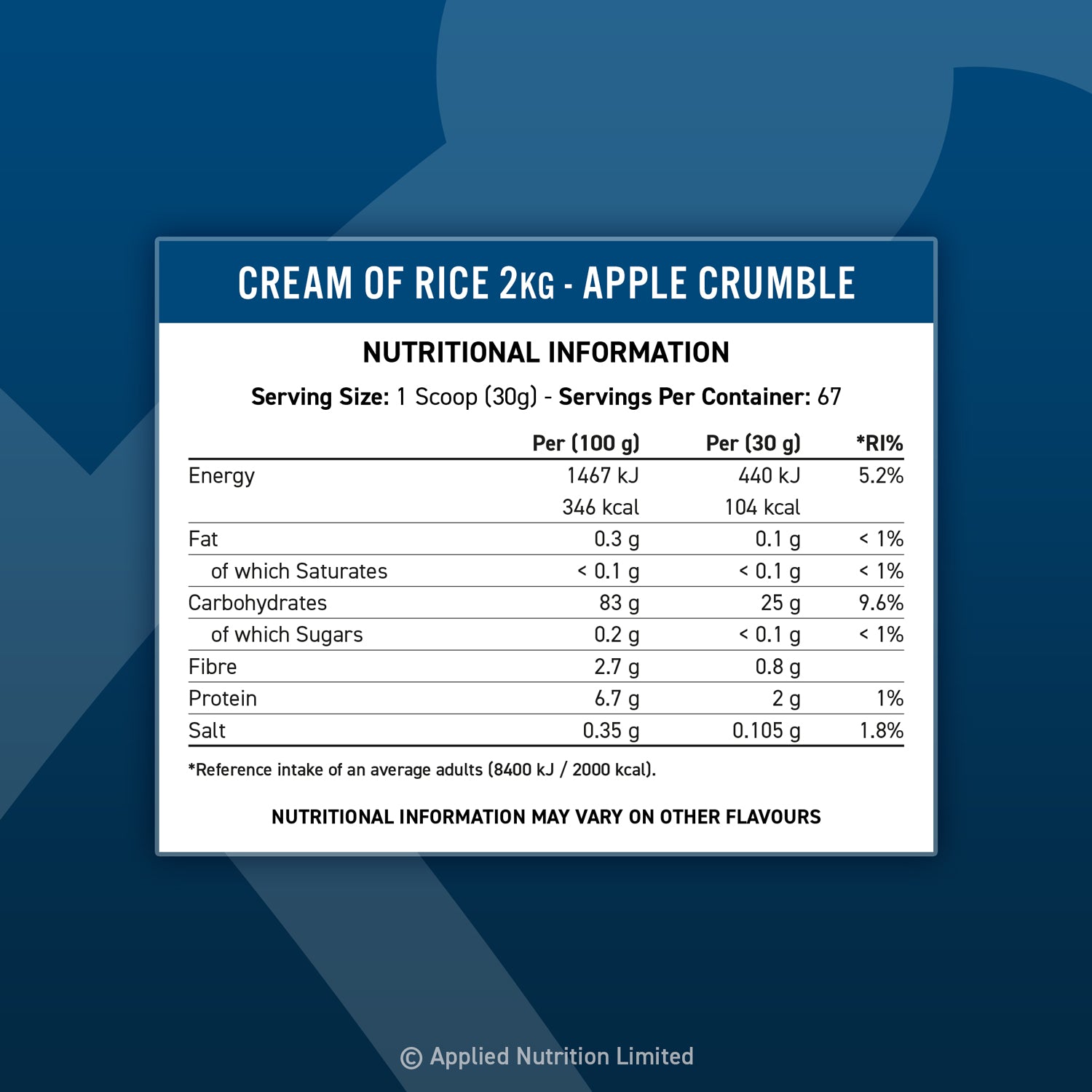 AN CREAM OF RICE 2KG APPLE CRUMBLE