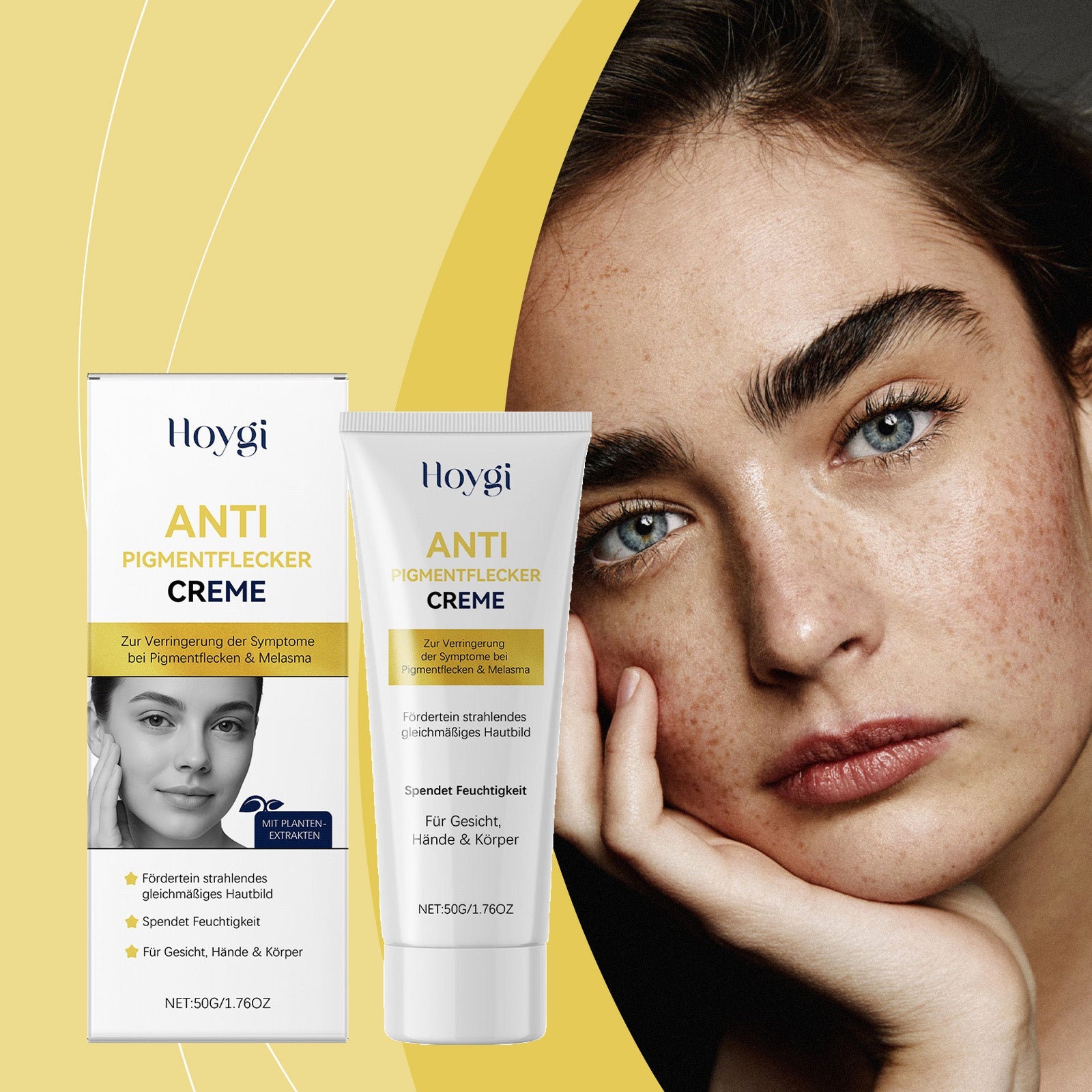 Brightening Moisturizing Cream for Facial Care, Hydrating, Anti-Aging, Skin Elasticity ,50g