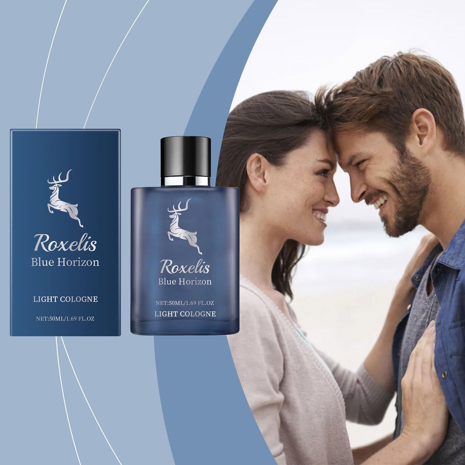 Blue Cologne Natural Retention, Fresh Sea Breeze, Long-Lasting, Niche Strong Fragrance ,50ml