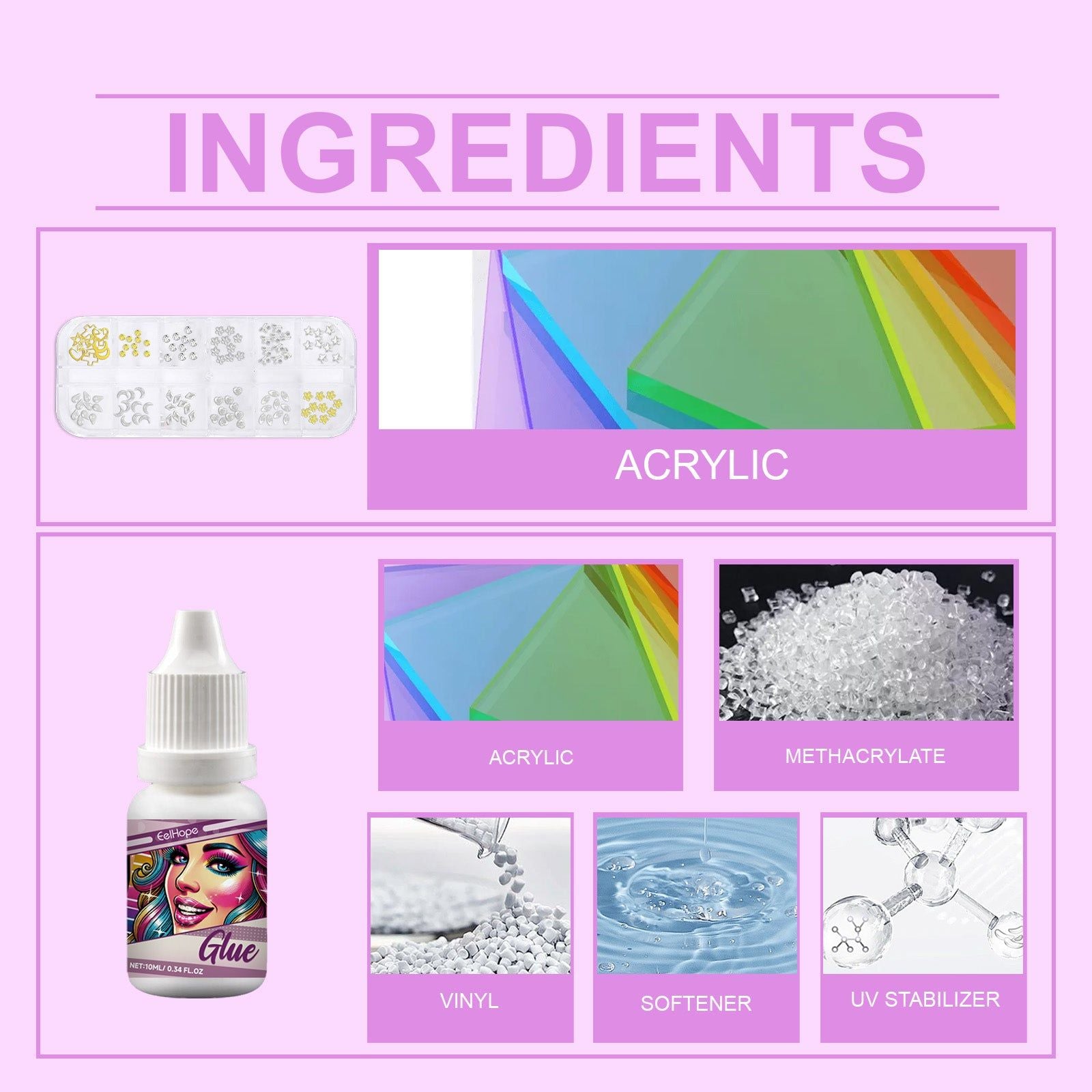 Create a Confident Smile with DIY Cosmetic Dentistry Kit, Gem Decor, UV Cure ,1set