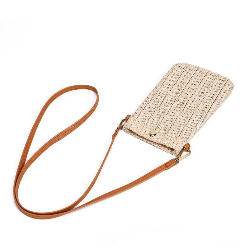 Women Straw Crossbody Shoulder Bag Small Cell Phone Purse Beach Woven Rattan Bags
