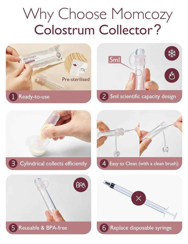 Momcozy Silicone Colostrum Collector - Pre-Sterilized, BPA-Free (12 Pack)