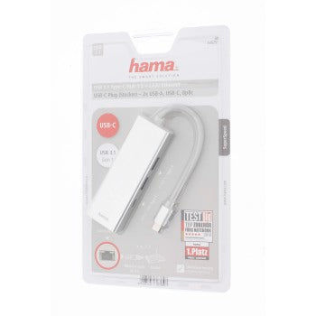 HAMA 135757 USB 3.1 TYP-C HUB 1:3 "ALUM",2 X USB-A,2 X USB-C,LAN,BUS-POWERED