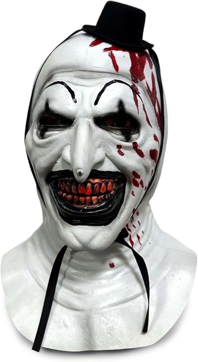 Horror Clown Mask Full Halloween Terrifier Head Bloody Mask for Masquerade Cosplay Party