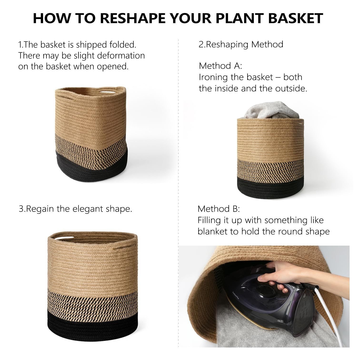 Dahey Small Cotton Rope Woven Coiled Basket for Home